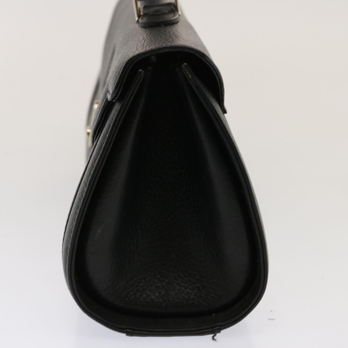 Burberrys Hand Bag Leather Black Auth bs13979