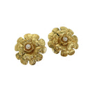 CHANEL Earring metal Gold CC Auth bs13981-1