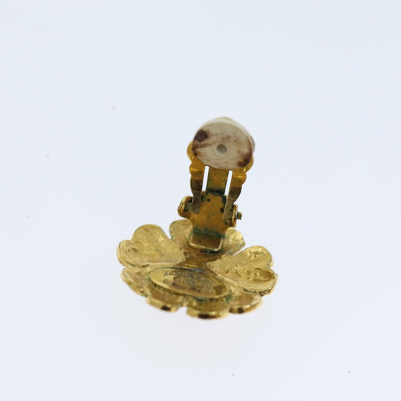 CHANEL Earring metal Gold CC Auth bs13981
