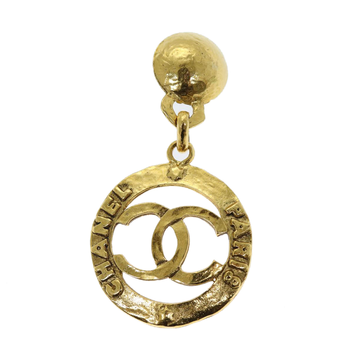 CHANEL Earring Metal One Side Only Gold CC Auth bs13983 - 0