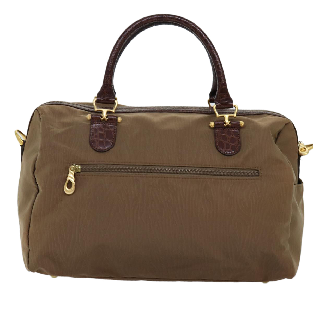 BALENCIAGA Hand Bag Nylon Brown Auth bs13991 - 0