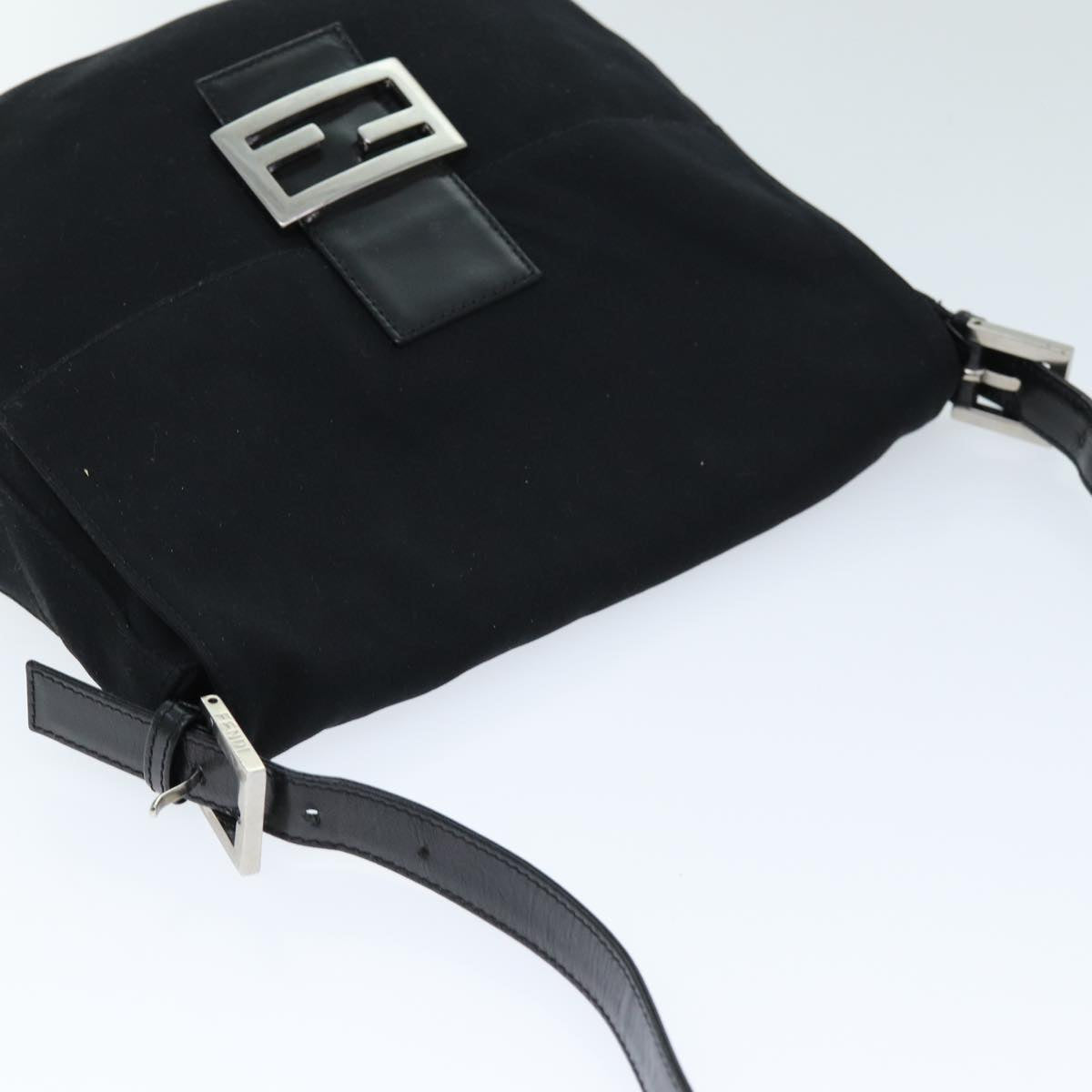 FENDI Mamma Shoulder Bag Nylon Black Auth bs14019
