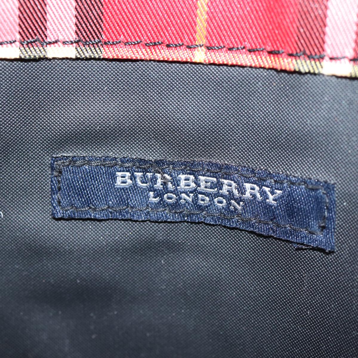 BURBERRY Nova Check Hand Bag Nylon Red Auth bs14025