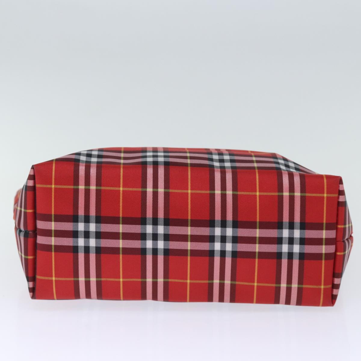 BURBERRY Nova Check Hand Bag Nylon Red Auth bs14025