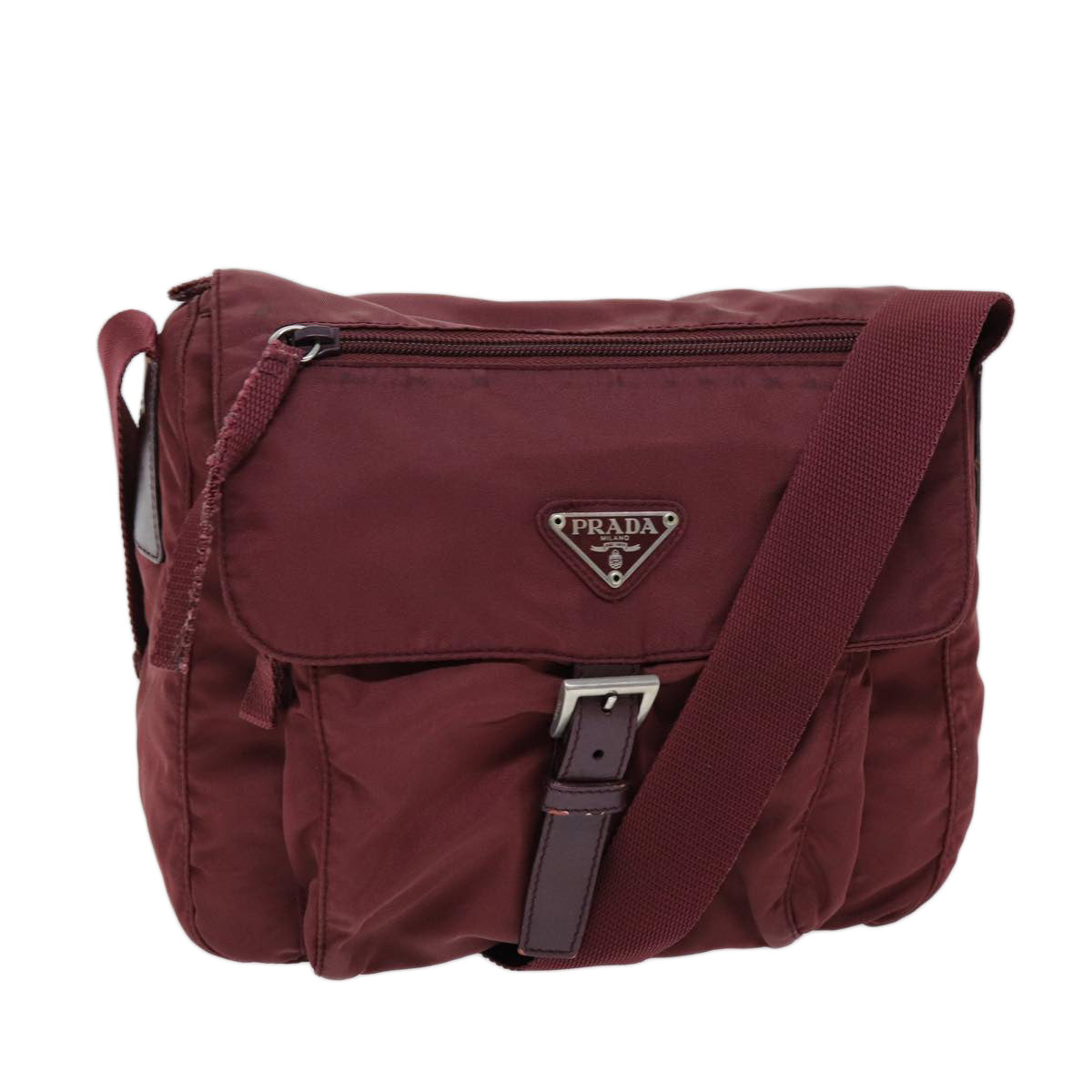 PRADA Shoulder Bag Nylon Red Auth bs14044