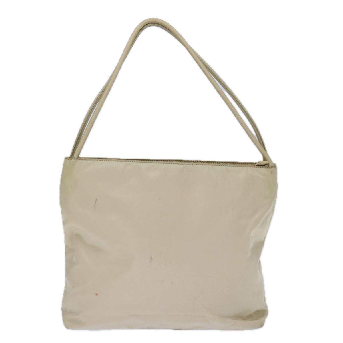 PRADA Tote Bag Nylon Beige Cream Auth bs14045 - 0