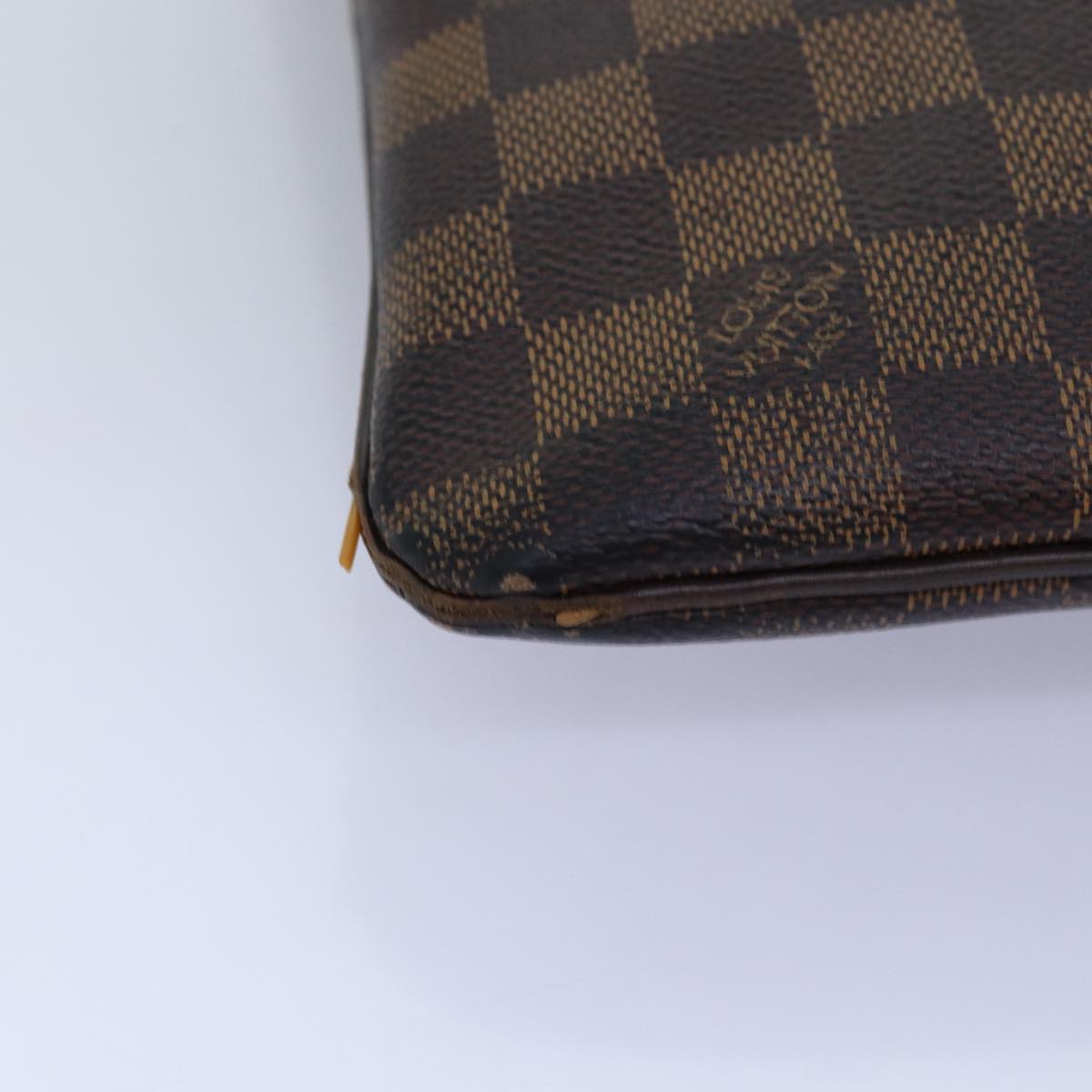 LOUIS VUITTON Damier Ebene Pochette Plat Brooklyn Bag N41100 LV Auth bs14053