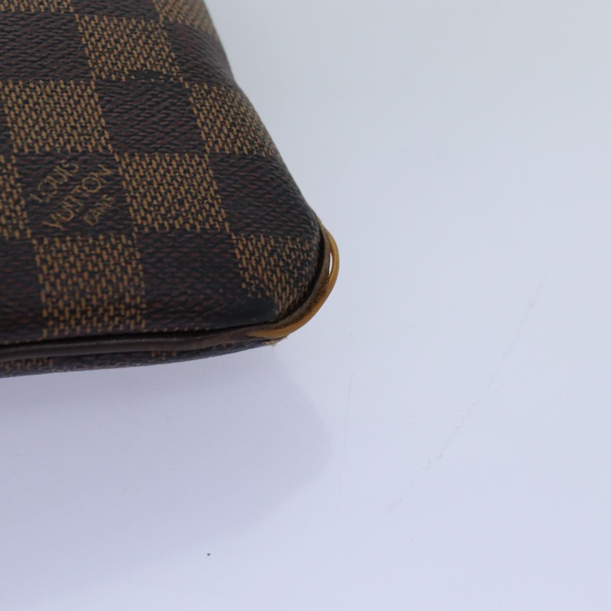 LOUIS VUITTON Damier Ebene Pochette Plat Brooklyn Bag N41100 LV Auth bs14053