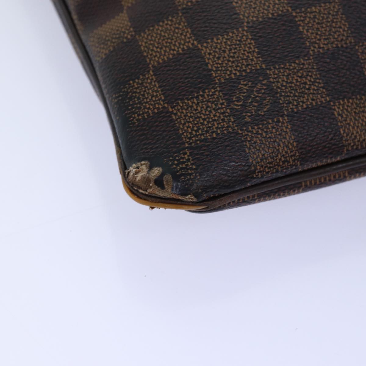 LOUIS VUITTON Damier Ebene Pochette Plat Brooklyn Bag N41100 LV Auth bs14053