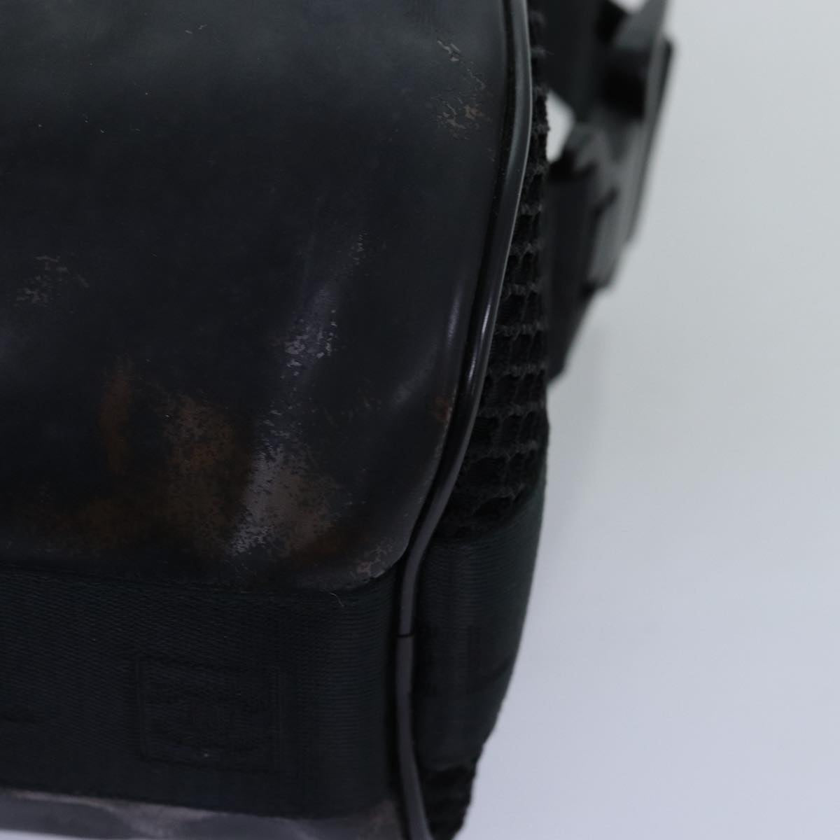 CHANEL Mini Drum Sports Line Shoulder Bag Patent leather Black CC Auth bs14062