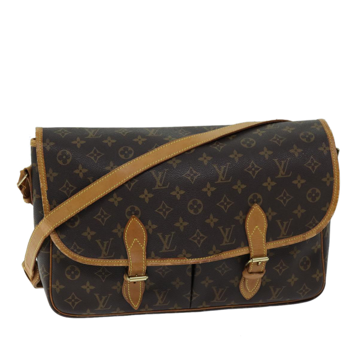 LOUIS VUITTON Monogram Gibeciere GM Shoulder Bag M42246 LV Auth bs14064