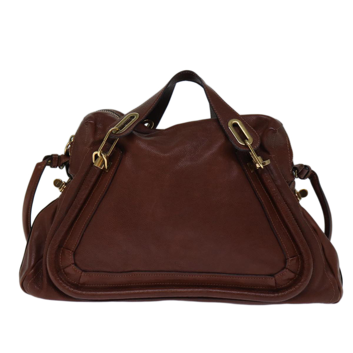 Chloe Mercy Hand Bag Leather 2way Brown Auth bs14066