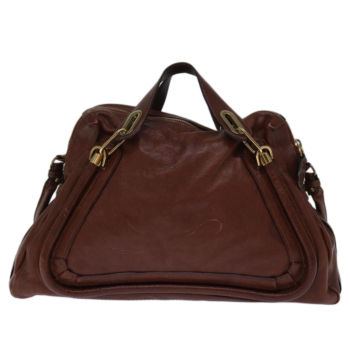 Chloe Mercy Hand Bag Leather 2way Brown Auth bs14066 - 0