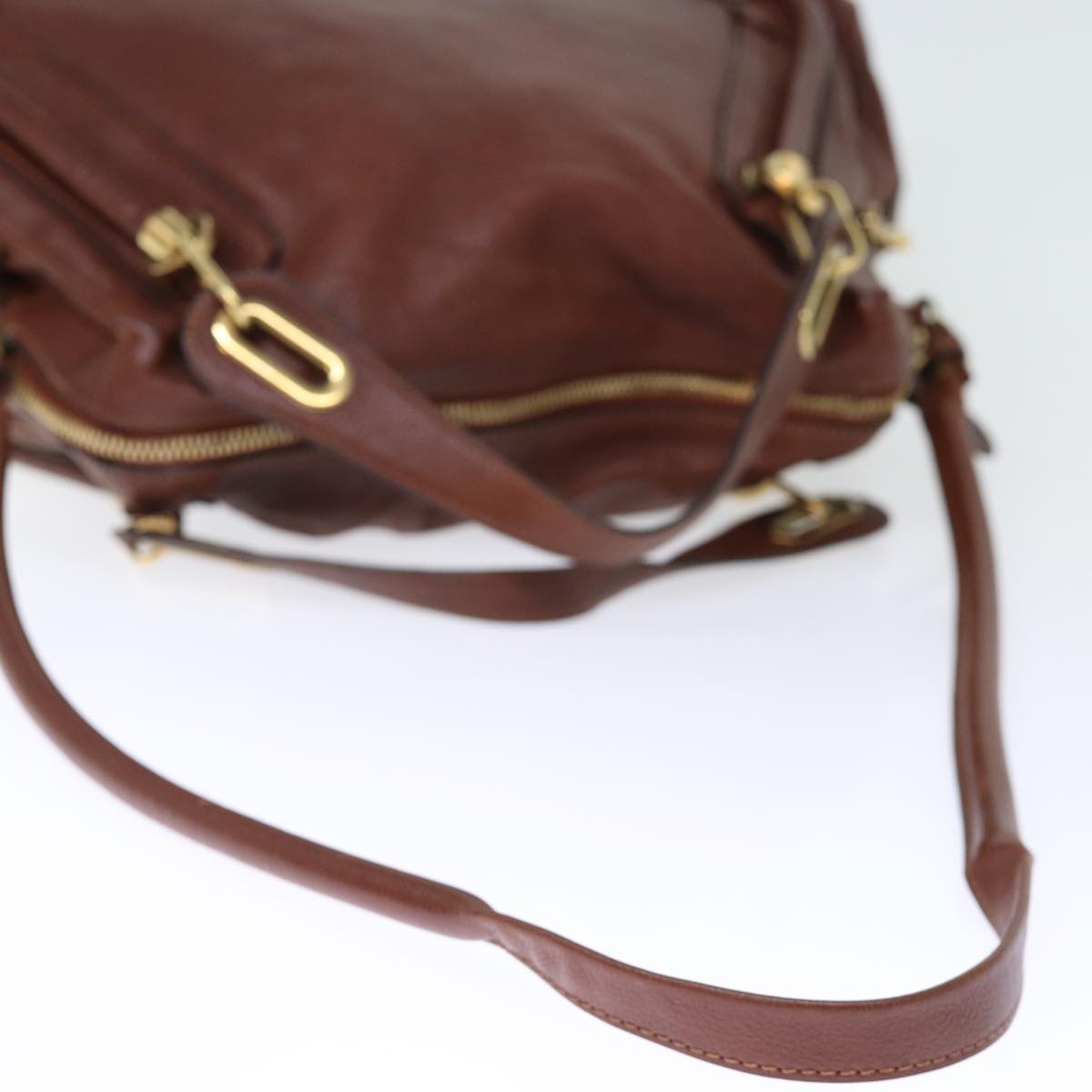 Chloe Mercy Hand Bag Leather 2way Brown Auth bs14066