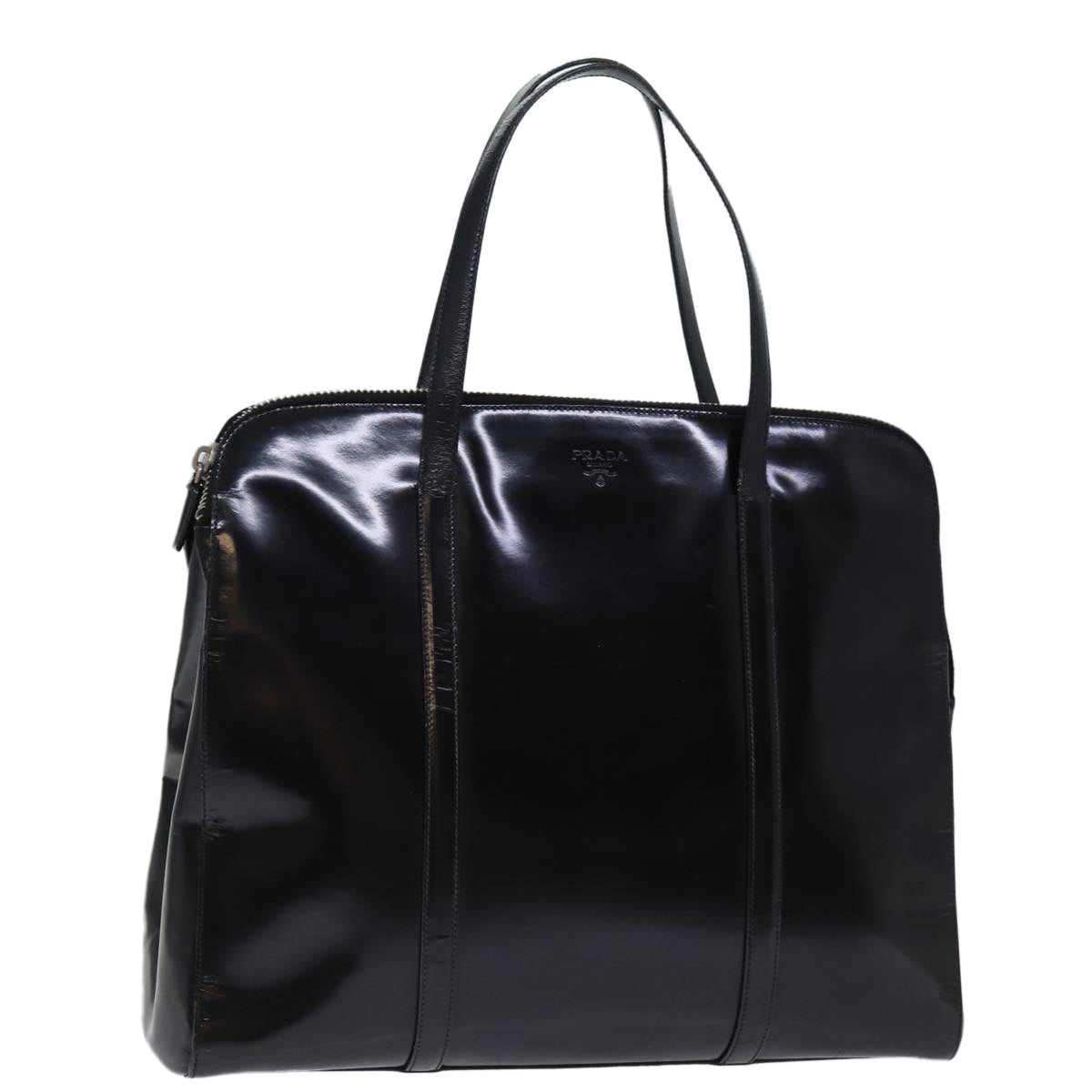 PRADA Tote Bag Patent leather Black Auth bs14088