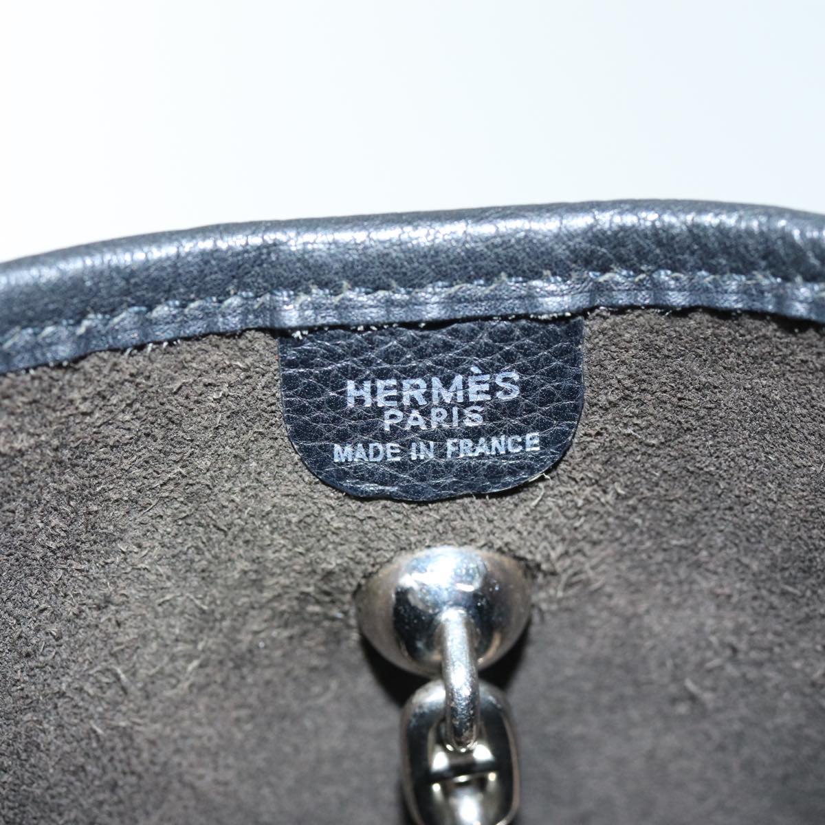 HERMES Vespa PM Shoulder Bag Leather Black Auth bs14100