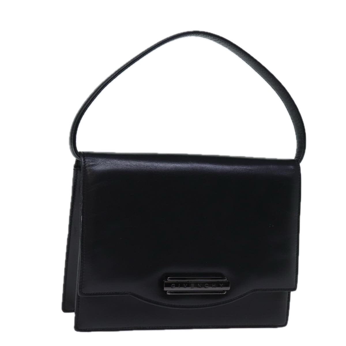 GIVENCHY Hand Bag Leather Black Auth bs14102