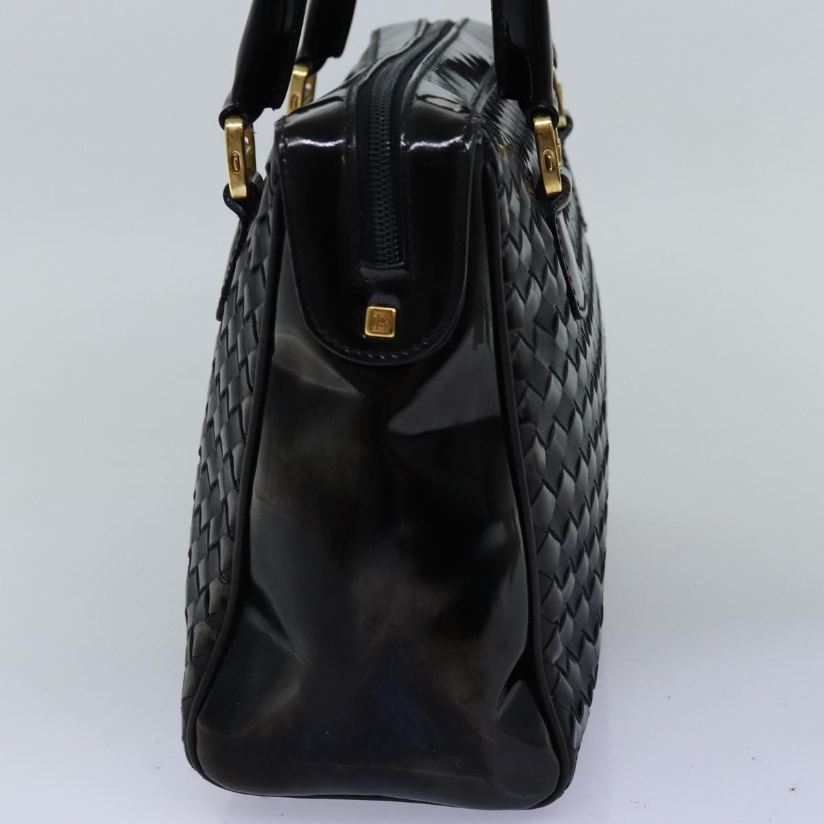 BALLY Hand Bag Patent leather Black Auth bs14103