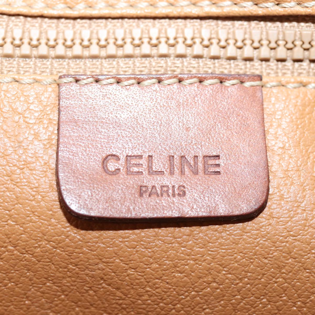 CELINE Macadam Canvas Clutch Bag Beige Auth bs14111