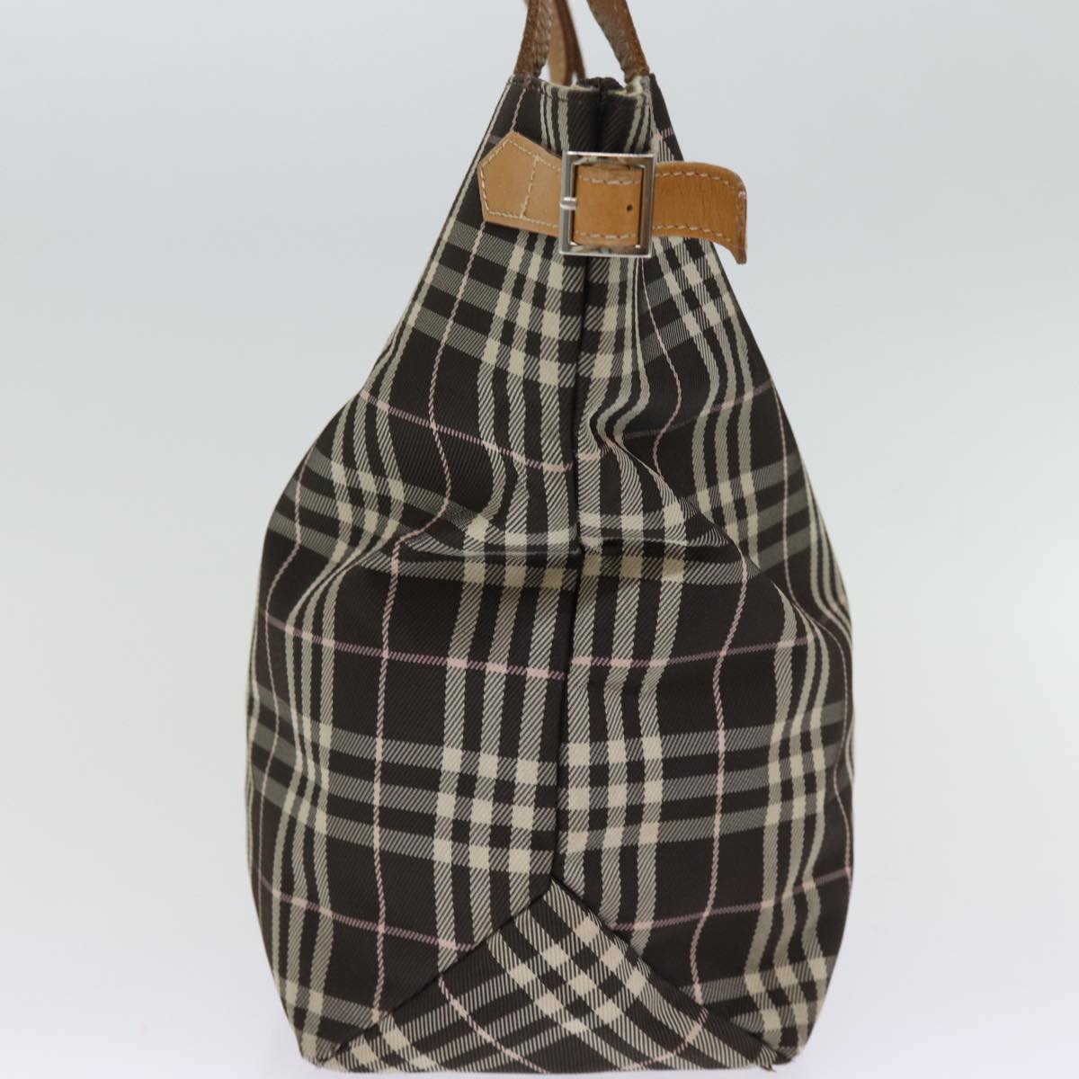 BURBERRY Blue Label Nova Check Tote Bag Nylon Brown Auth bs14116