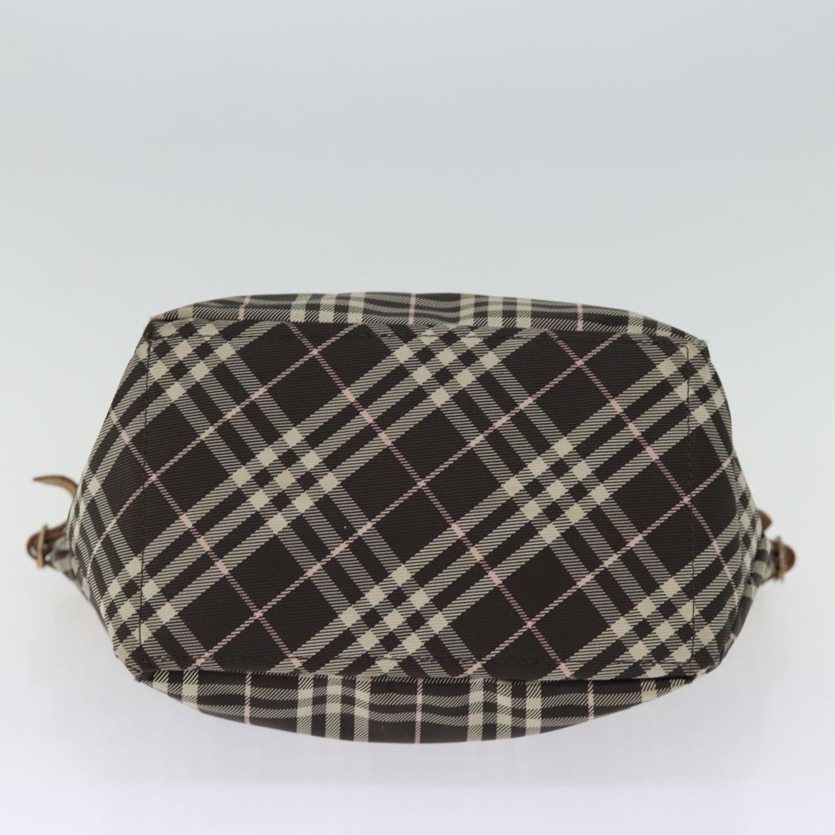 BURBERRY Blue Label Nova Check Tote Bag Nylon Brown Auth bs14116