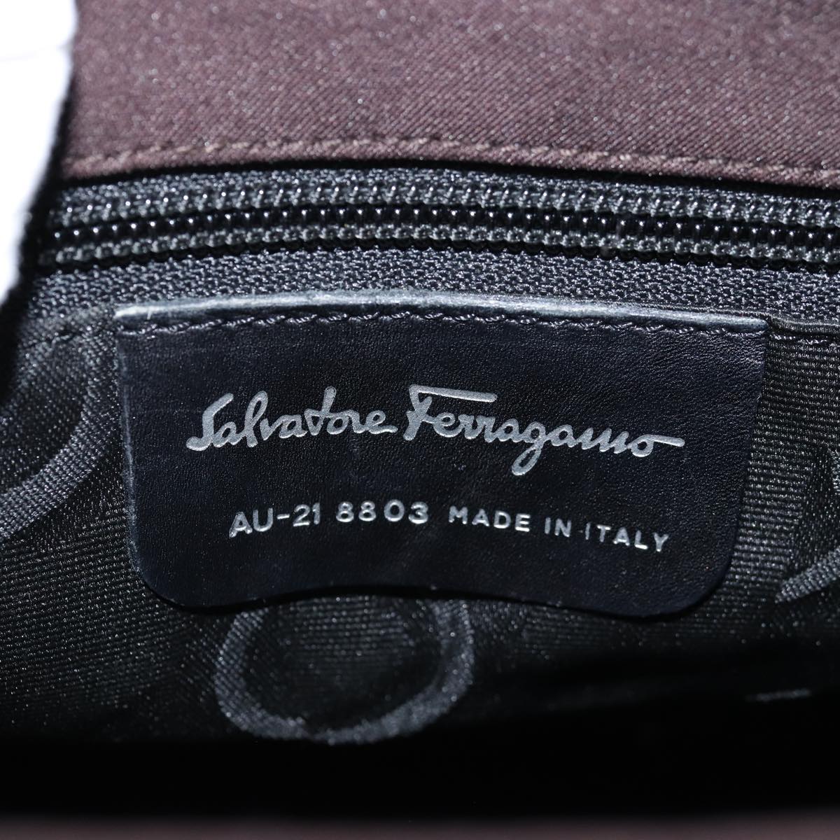 Salvatore Ferragamo Shoulder Bag Nylon Brown Auth bs14123