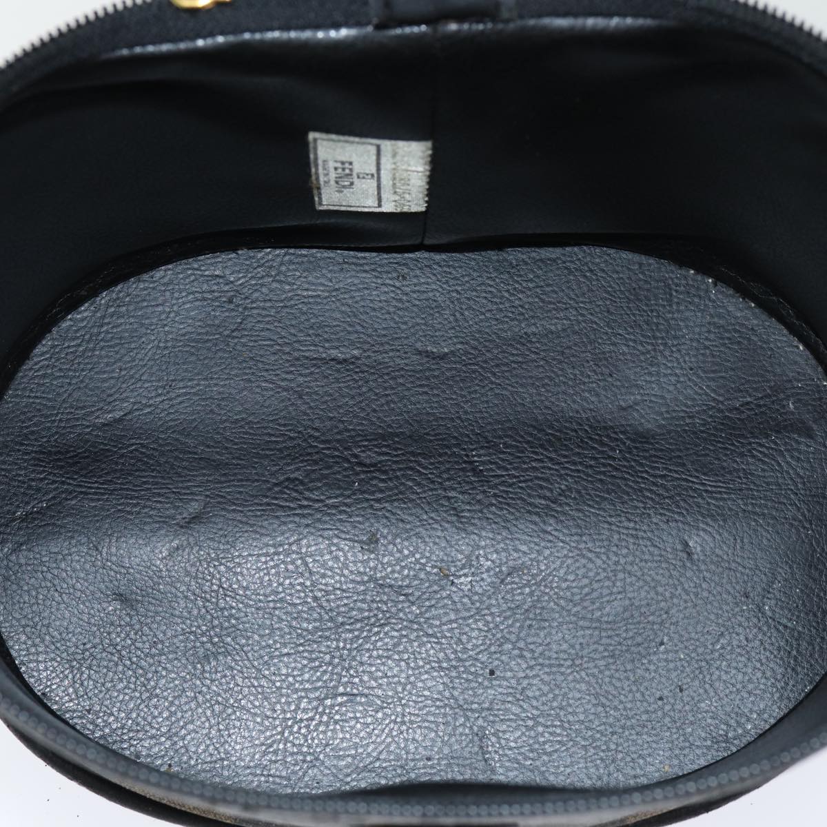 FENDI Pecan Canvas Vanity Cosmetic Pouch Black Brown Auth bs14130