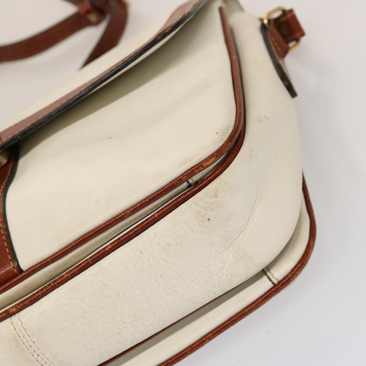 DOLCE&GABBANA Valentino Bally Shoulder Bag Nylon Leather 4Set Brown Auth bs14135