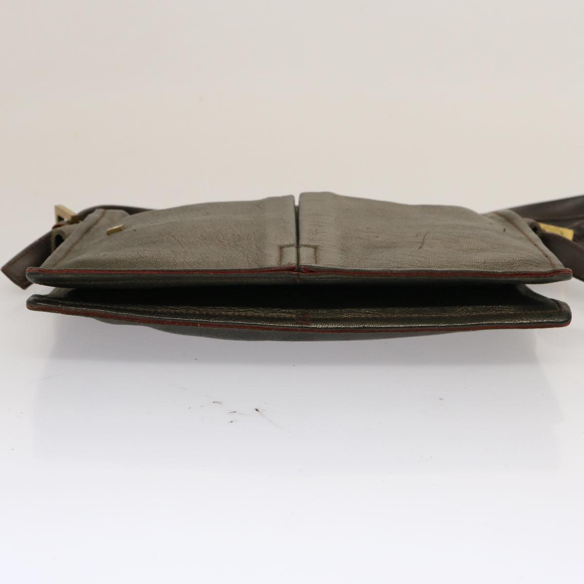 DOLCE&GABBANA Valentino Bally Shoulder Bag Nylon Leather 4Set Brown Auth bs14135