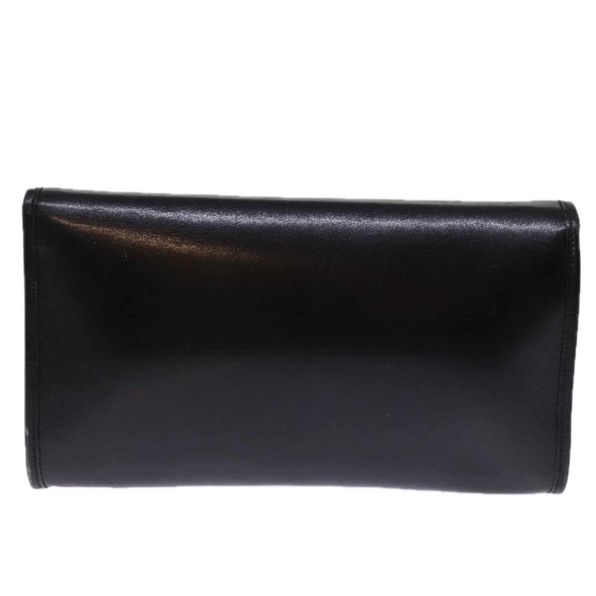 BALENCIAGA Chain Shoulder Bag Leather Black Auth bs14136