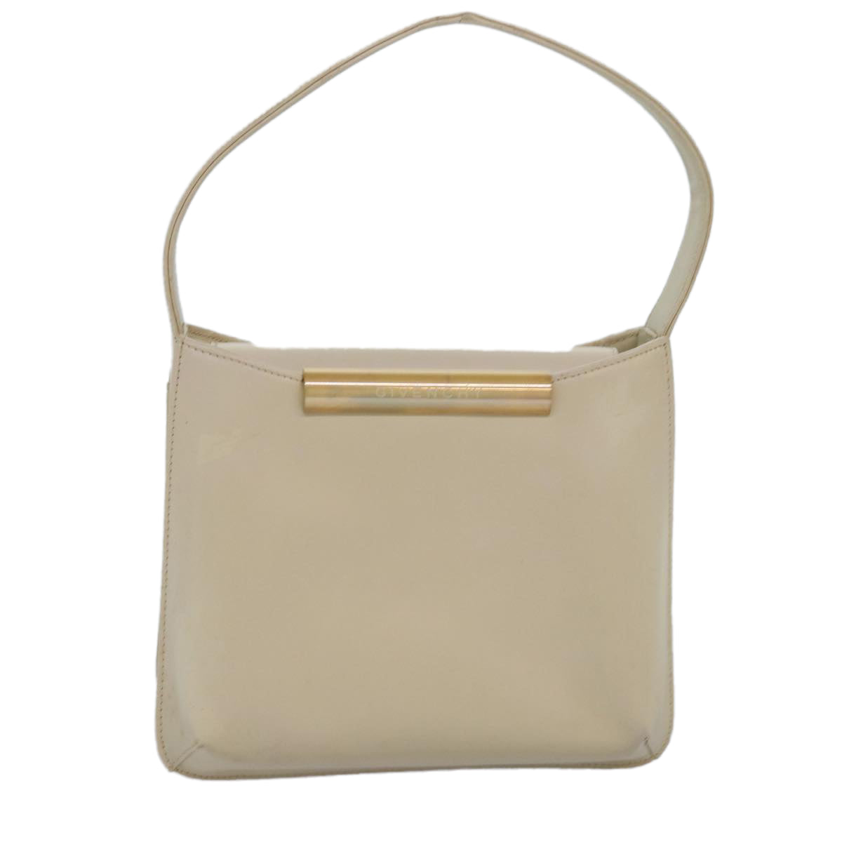 GIVENCHY Hand Bag Leather White Auth bs14154