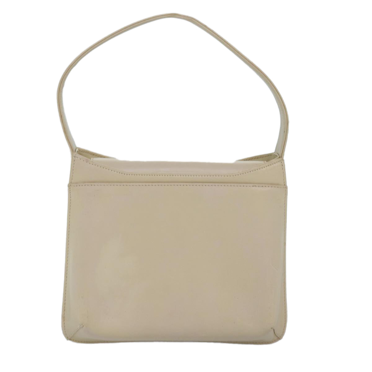 GIVENCHY Hand Bag Leather White Auth bs14154