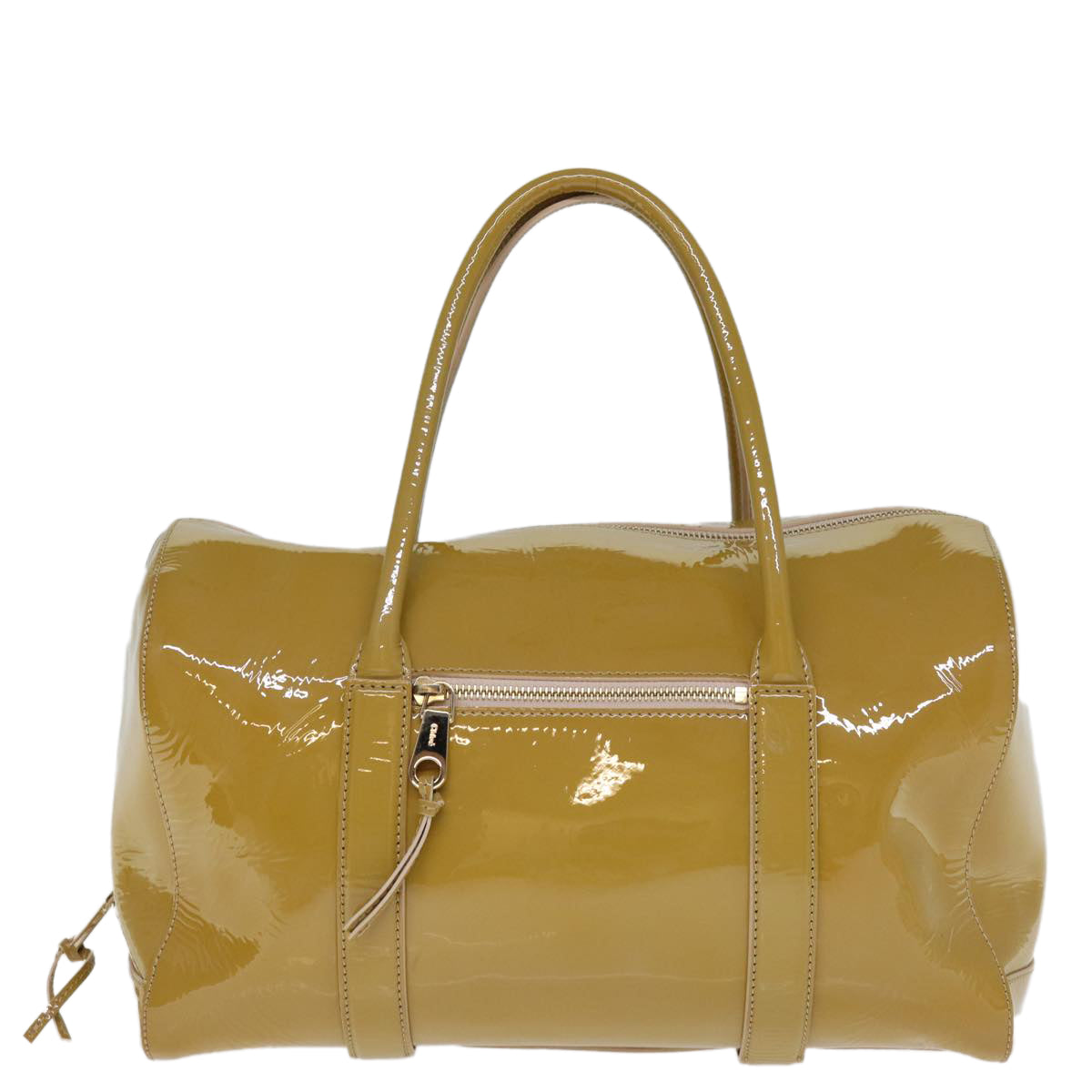 Chloe Hand Bag Enamel Yellow Auth bs14155 - 0