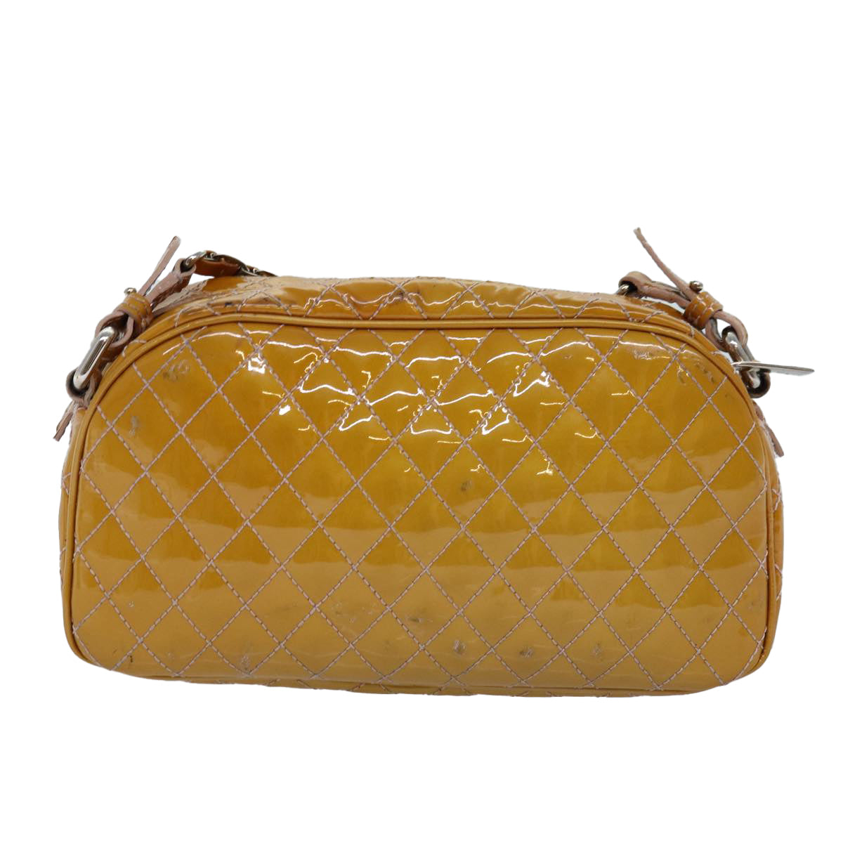 Salvatore Ferragamo Shoulder Bag Enamel Yellow Auth bs14159 - 0