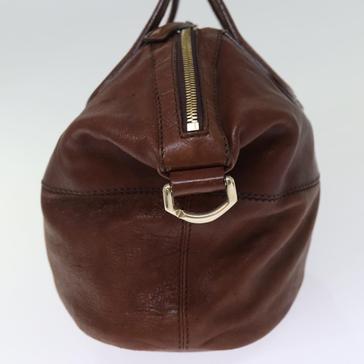 GIVENCHY Nightingale Hand Bag Leather 2way Brown Auth bs14188