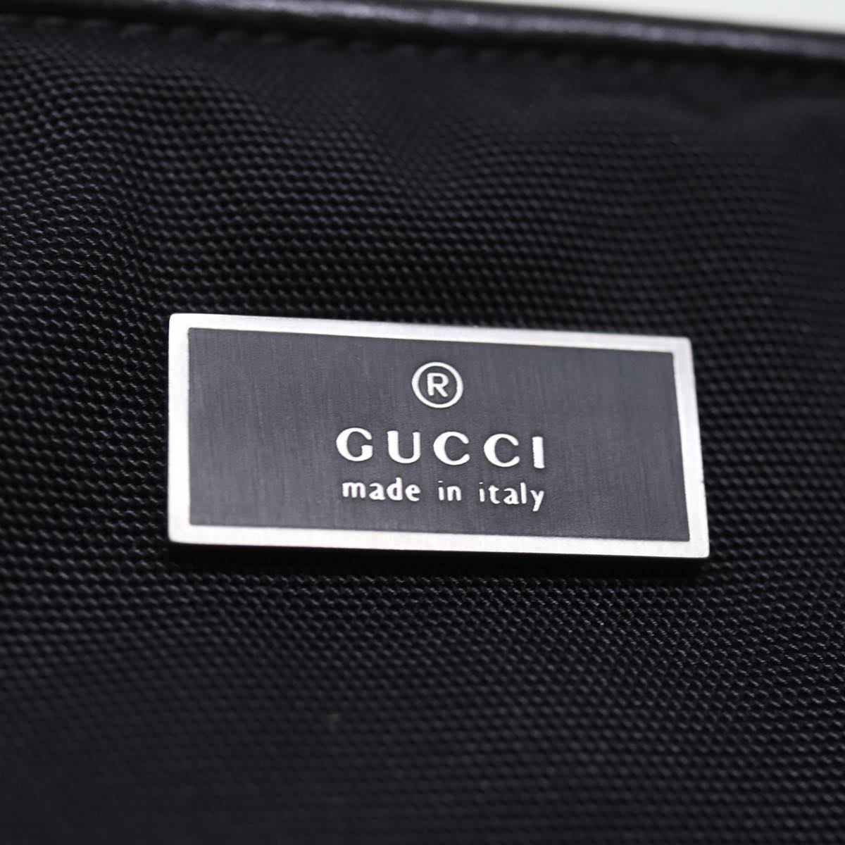 GUCCI Hand Bag Nylon Black 000 0835 Auth bs14192