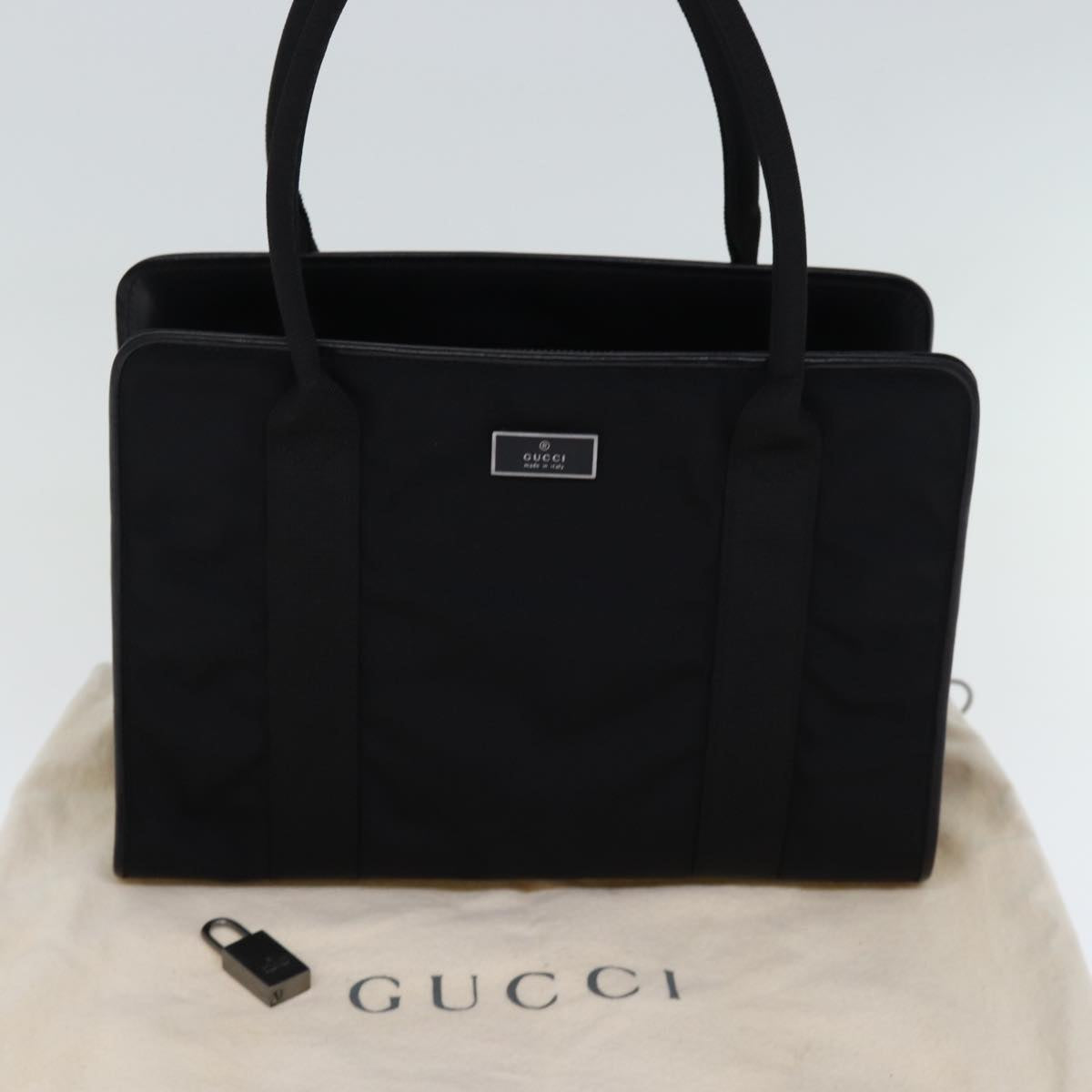 GUCCI Hand Bag Nylon Black 000 0835 Auth bs14192