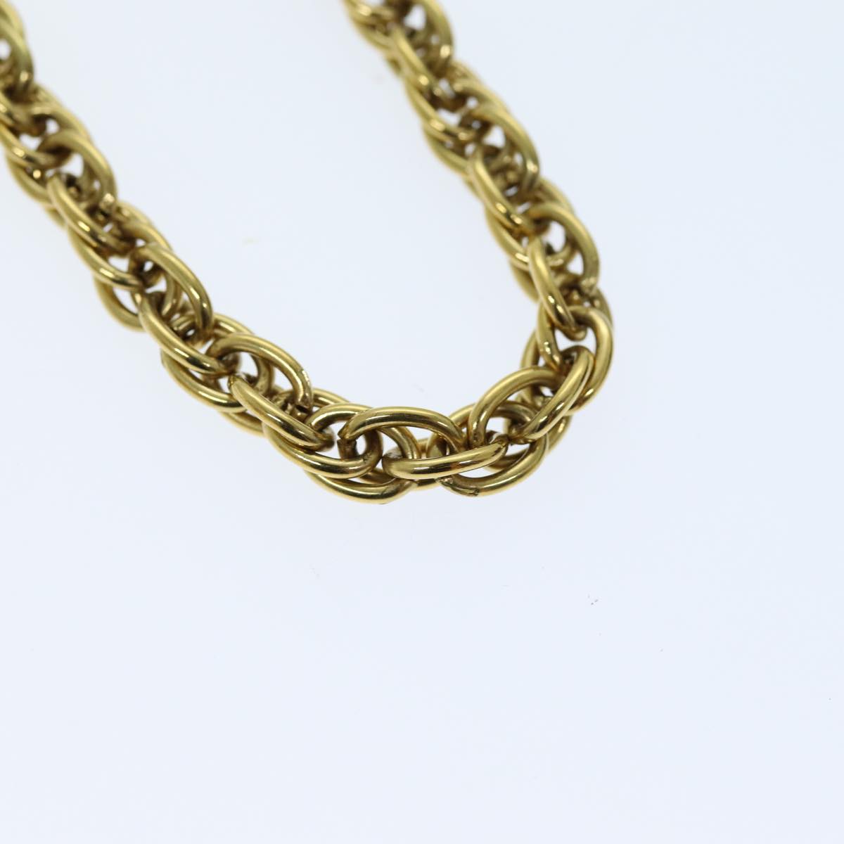 CHANEL Necklace Metal Gold CC Auth bs14195