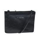 BALENCIAGA Navy Pochette Shoulder Bag Leather Black 339937 Auth bs14200-1