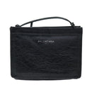 BALENCIAGA Navy Pochette Shoulder Bag Leather Black 339937 Auth bs14200-13