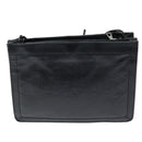 BALENCIAGA Navy Pochette Shoulder Bag Leather Black 339937 Auth bs14200-2