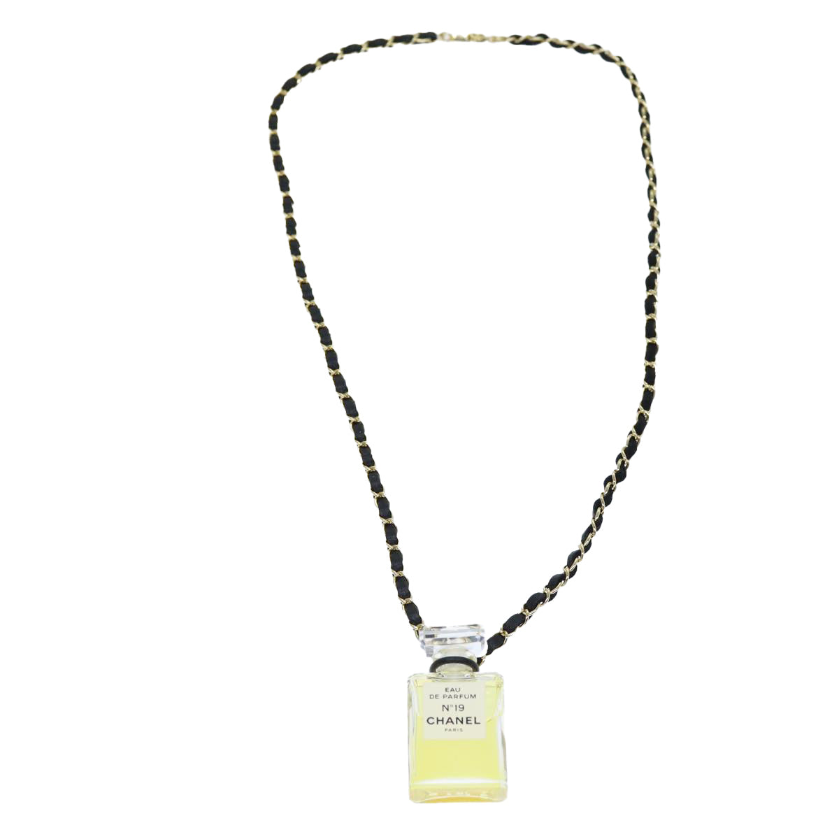 CHANEL Perfume Necklace Clear CC Auth bs14238 - 0