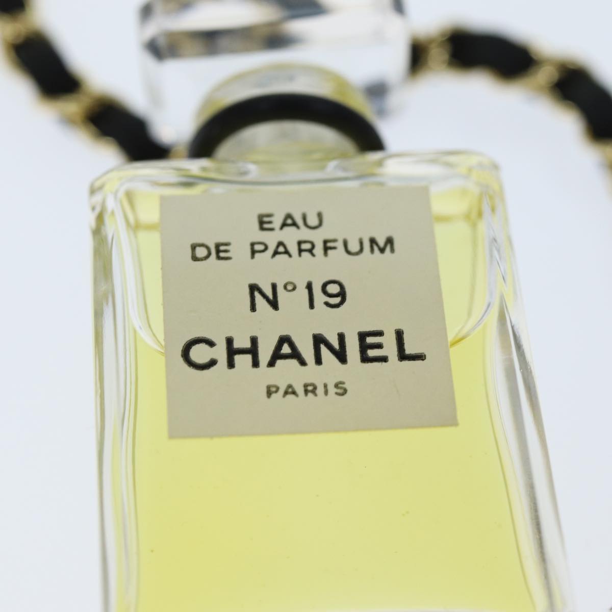 CHANEL Perfume Necklace Clear CC Auth bs14238