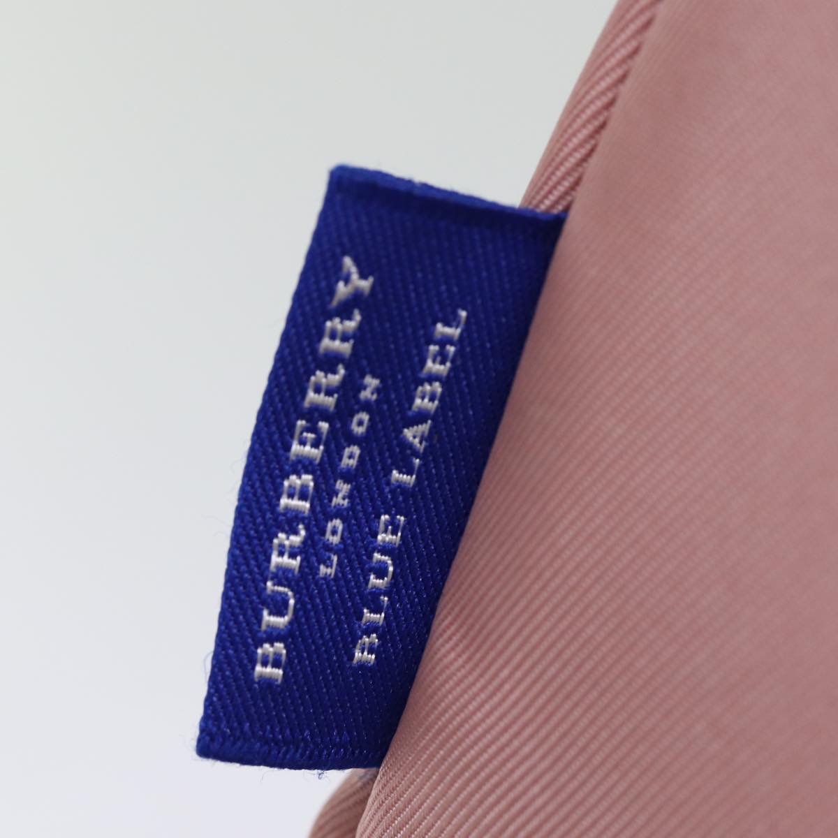 BURBERRY Nova Check Blue Label Hand Bag Nylon Pink Auth bs14275