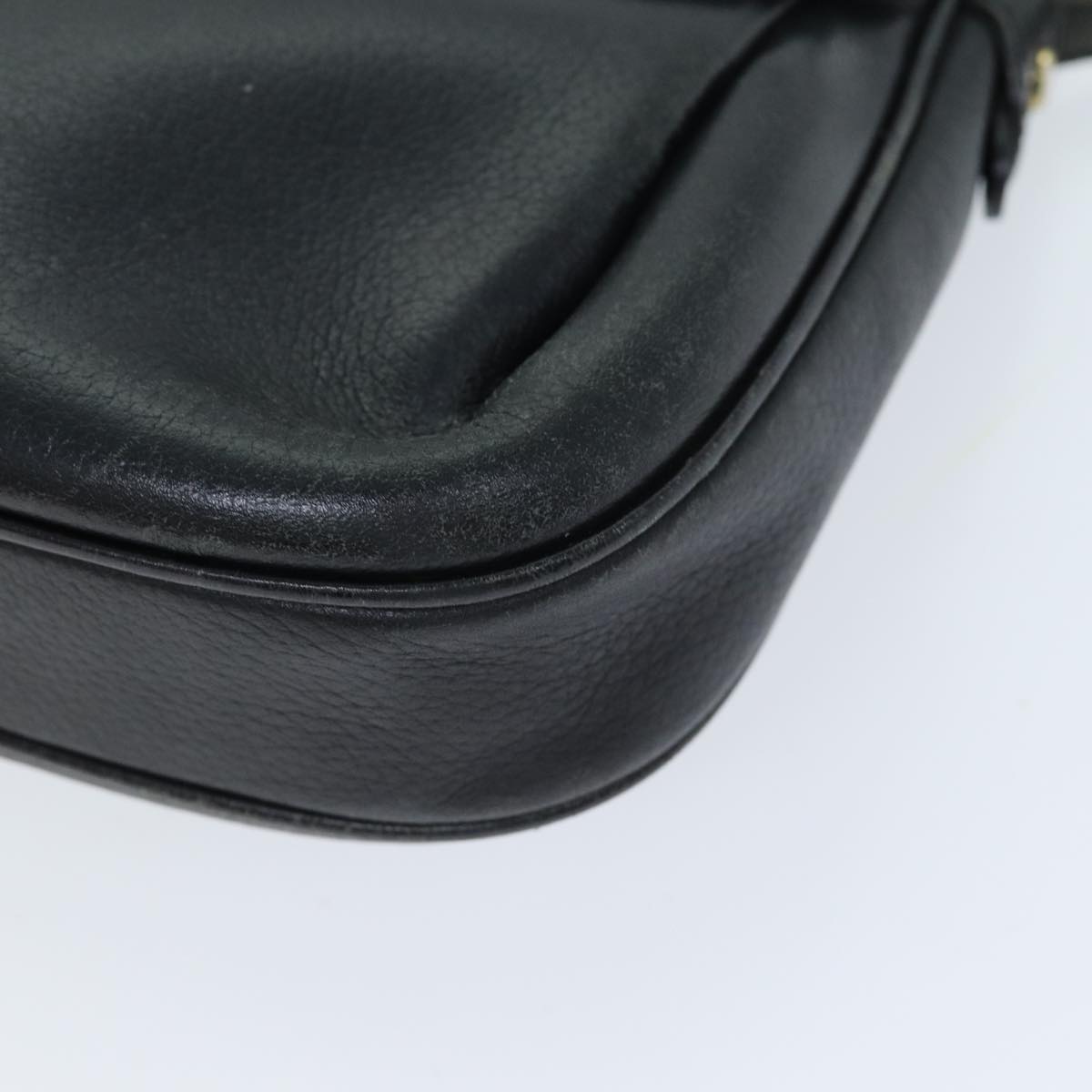 Burberrys Shoulder Bag Leather Black Auth bs14276