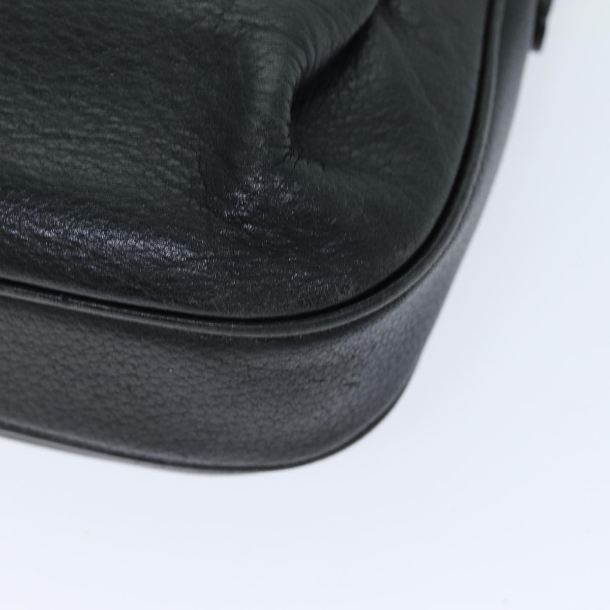 Burberrys Shoulder Bag Leather Black Auth bs14276