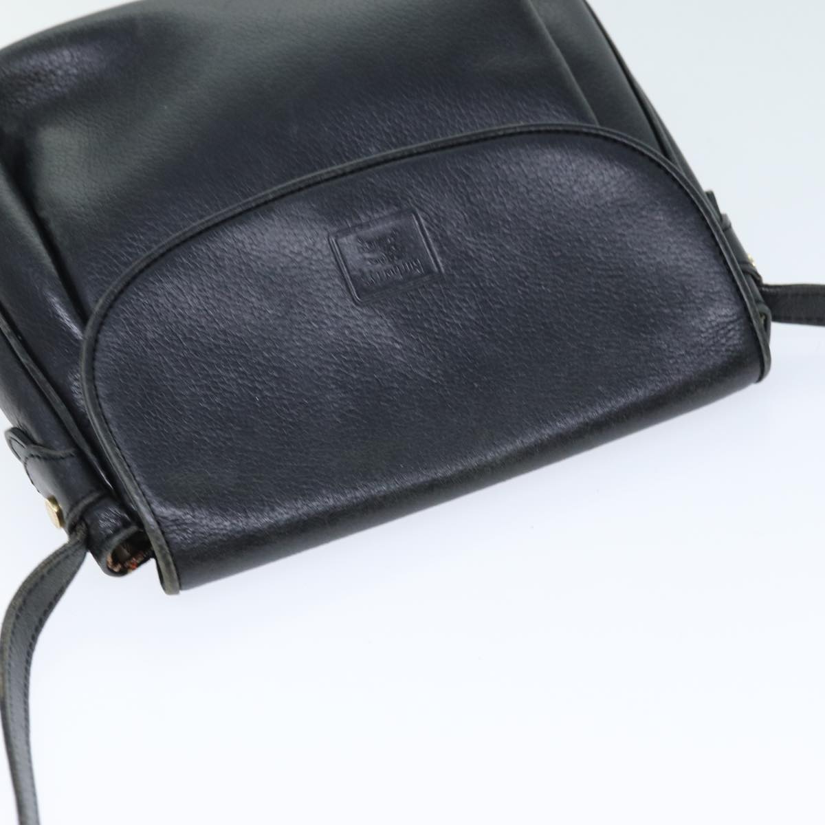 Burberrys Shoulder Bag Leather Black Auth bs14276