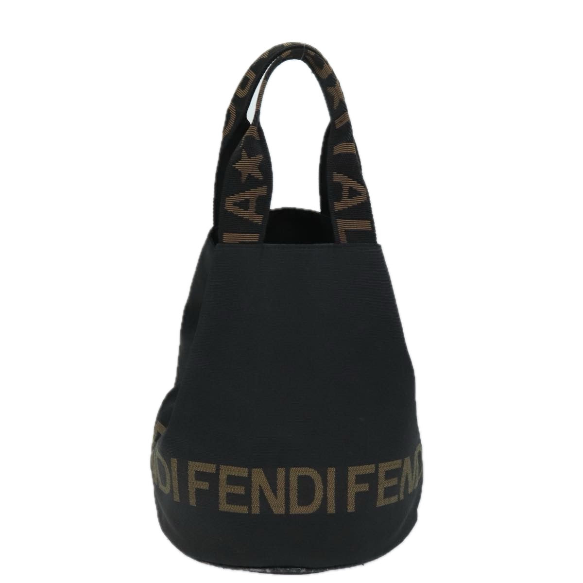 FENDI Hand Bag Nylon Black Auth bs14283