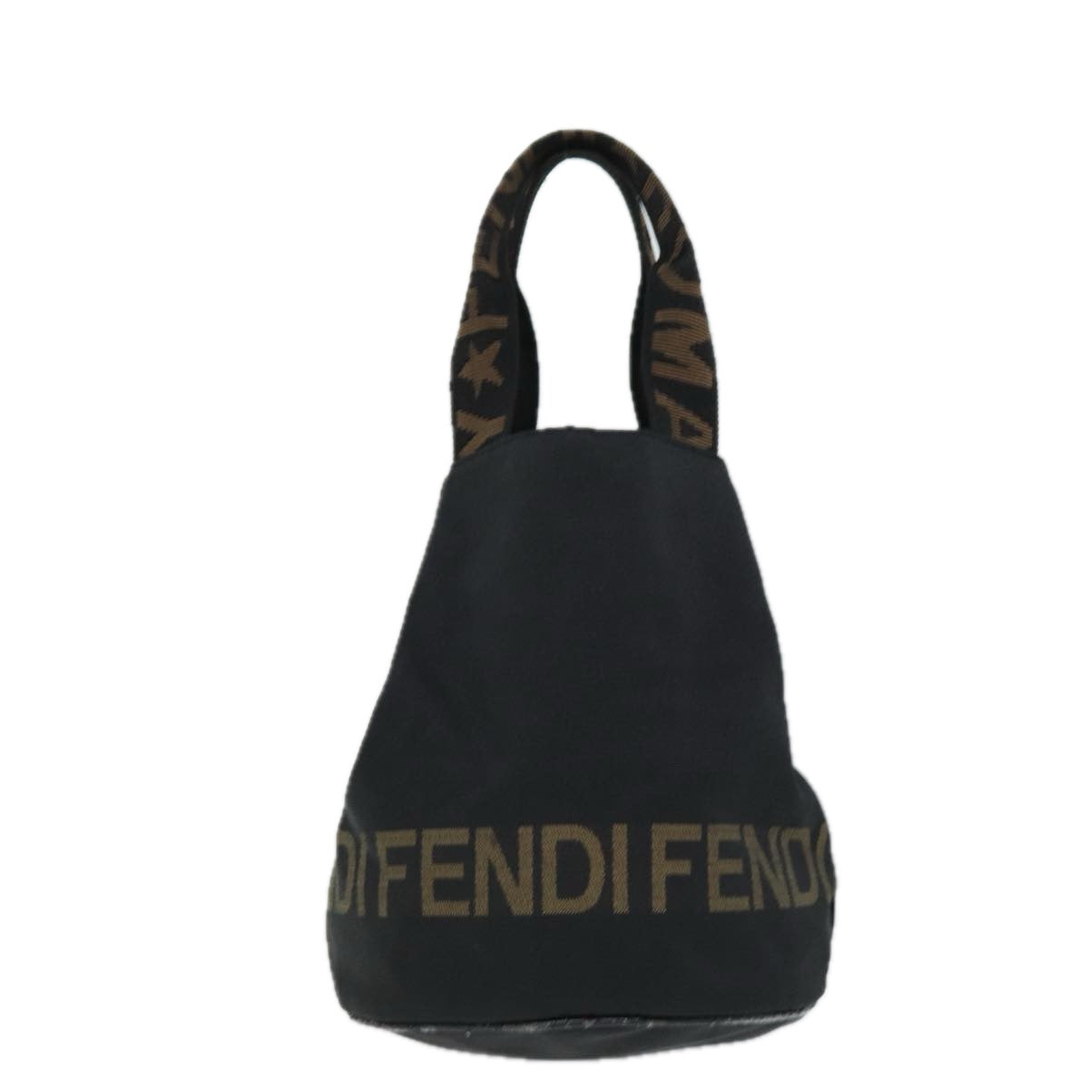 FENDI Hand Bag Nylon Black Auth bs14283