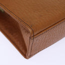 Burberrys Clutch Bag Leather Brown Auth bs14286-15